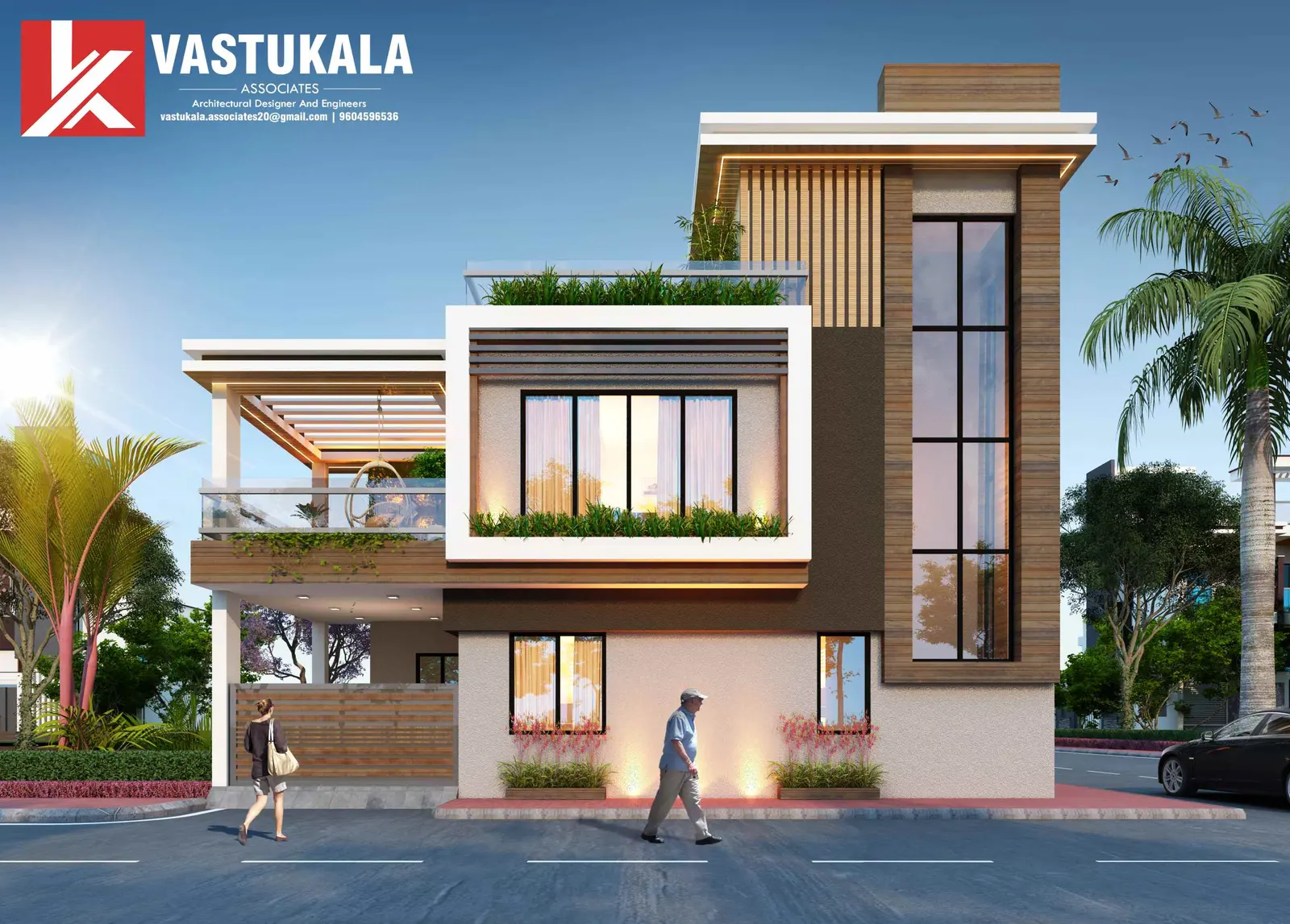 Design visualization of a luxury bungalow at Gandhinagar, Gujarat