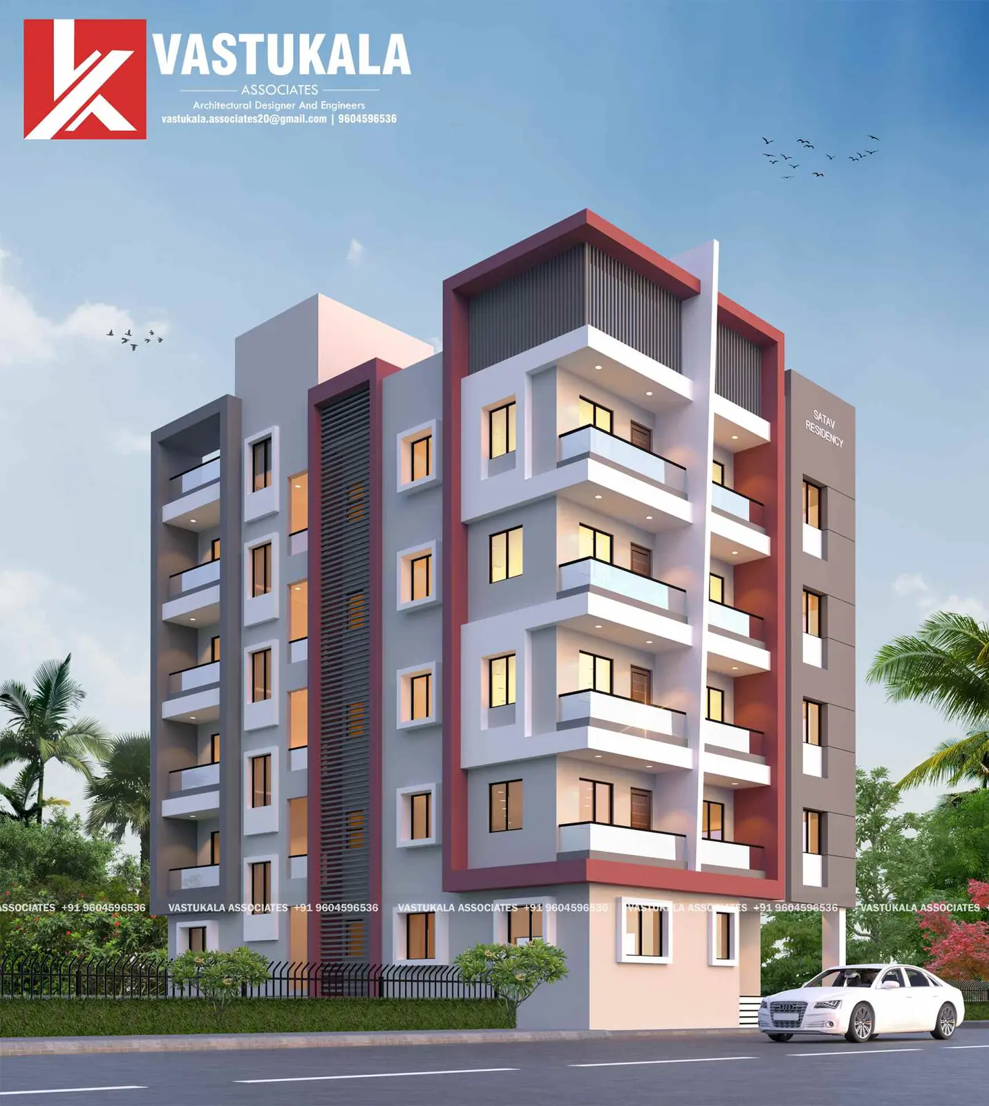 Design visualization of a residential apartment building at Lohgaon, Pune