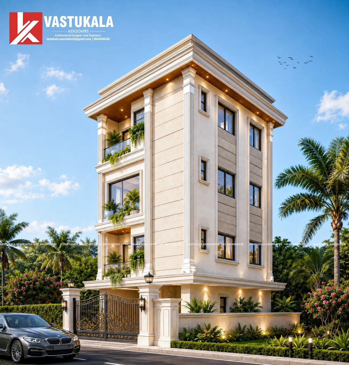 Design visualization of a contemporary multi-storey residence in Pune, Maharashtra